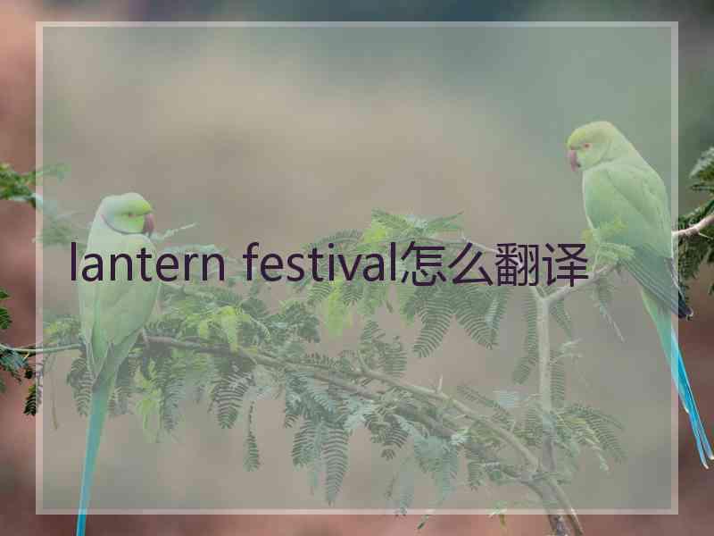lantern festival怎么翻译