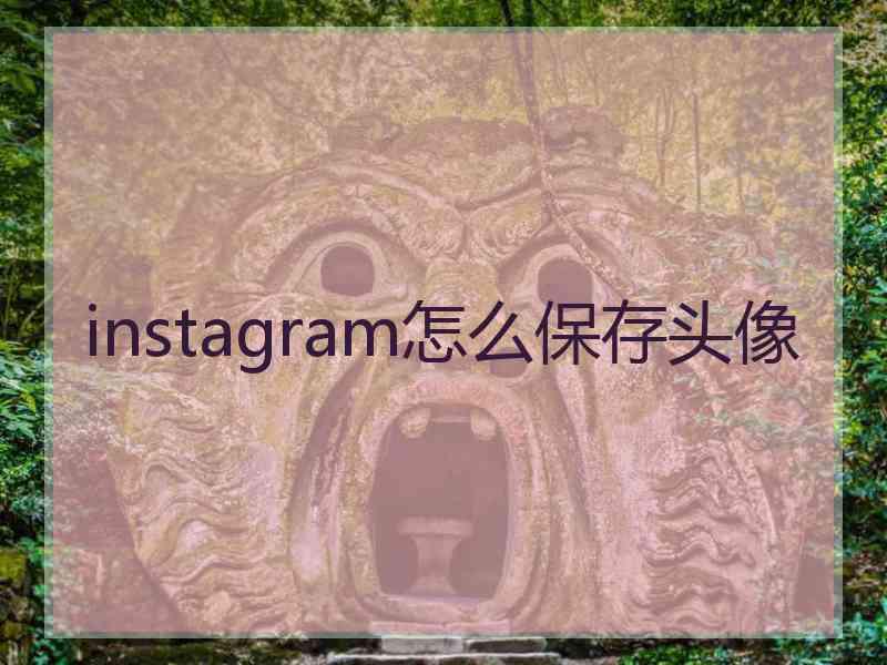 instagram怎么保存头像