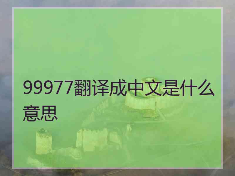 99977翻译成中文是什么意思